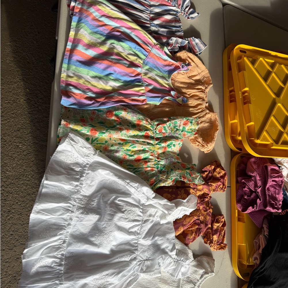 Summer Toddler Girls' Dress Bundle - White Eyelet + Floral + Stripes